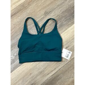 Lululemon Energy Longline Bra Size L Teal Green Strappy Back NWT